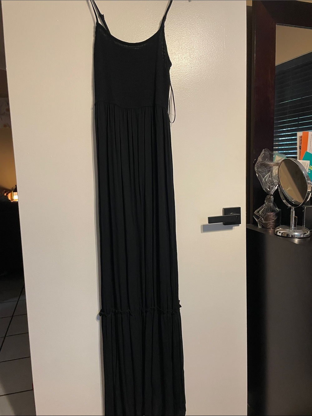 Black Maxi Dress with Adjustable Spaghetti Straps